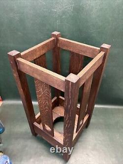 Antique Arts & Crafts Mission Oak Cane / Umbrella Stand Craftsman Stickley Era