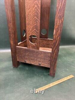 Antique Arts & Crafts Mission Oak Cane / Umbrella Stand Craftsman Stickley Era