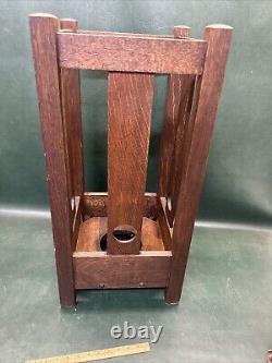 Antique Arts & Crafts Mission Oak Cane / Umbrella Stand Craftsman Stickley Era