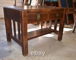 Antique Arts & Crafts Mission Oak Desk By Imperial Grand Rapids #1071