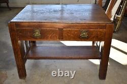 Antique Arts & Crafts Mission Oak Desk By Imperial Grand Rapids #1071