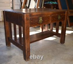 Antique Arts & Crafts Mission Oak Desk By Imperial Grand Rapids #1071