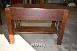 Antique Arts & Crafts Mission Oak Desk By Imperial Grand Rapids #1071