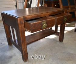 Antique Arts & Crafts Mission Oak Desk By Imperial Grand Rapids #1071