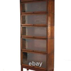 Antique Arts & Crafts Mission Oak Five Stack Barrister Bookcase C1910