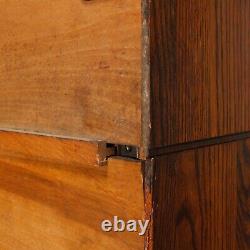 Antique Arts & Crafts Mission Oak Four-Stack Lundstrom Barrister Bookcase c1910
