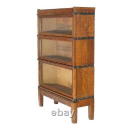 Antique Arts & Crafts Mission Oak Globe Wernicke Barrister Stack Bookcase C1910