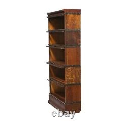 Antique Arts & Crafts Mission Oak Globe Wernicke Stack Barrister Bookcase, C1910