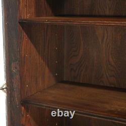 Antique Arts & Crafts Mission Oak Leaded Glass Single Door Bookcase Circa 1910