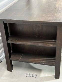 Antique Arts & Crafts Mission Oak Library Table/Desk With Bookshelves
