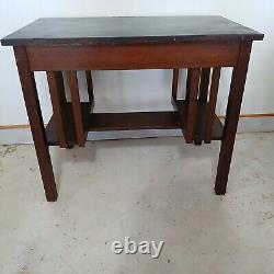 Antique Arts & Crafts Mission Oak Library Table Office Desk Bourn-Hadley Co