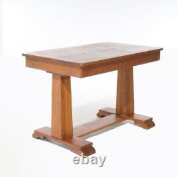 Antique Arts & Crafts Mission Oak Library Table, circa 1910