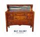 Antique Arts & Crafts Mission Oak Sideboard / Buffet With Mirrored Gallery