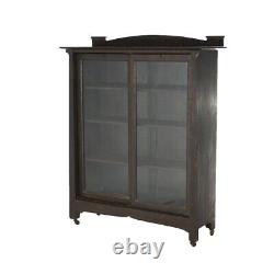 Antique Arts & Crafts Mission Oak Sliding Door Bookcase Circa 1910