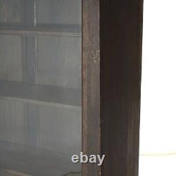 Antique Arts & Crafts Mission Oak Sliding Door Bookcase Circa 1910