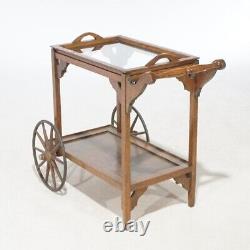 Antique Arts & Crafts Mission Oak Tea Serving Cart, circa 1910