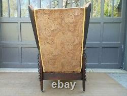 Antique Arts & Crafts Mission Oak Wingback Craftsman Recliner Morris Chair