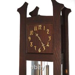 Antique Arts & Crafts Mission Stickley School Oak Grandfather Clock C1910