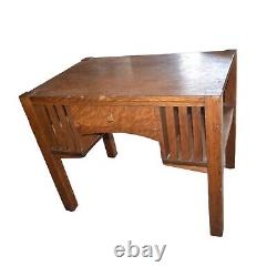 Antique Arts & Crafts Mission Style Oak Kneehole Desk