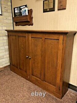 Antique Arts & Crafts Mission Style Quarter Sawn Oak Raised Panel Cubby Cabinet