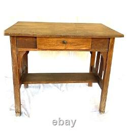 Antique Arts & Crafts, Mission style Oak Desk Table @ 92313 Calif