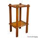 Antique Arts & Crafts Oak Bookshelf Plant Stand Occasional Table