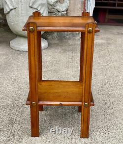 Antique Arts & Crafts Oak Bookshelf Plant Stand Occasional Table