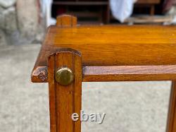 Antique Arts & Crafts Oak Bookshelf Plant Stand Occasional Table