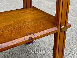 Antique Arts & Crafts Oak Bookshelf Plant Stand Occasional Table