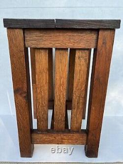 Antique Arts & Crafts Stickley Mission Solid Oak Wood Stool Chair Heavy 19 x 12