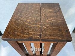 Antique Arts & Crafts Stickley Mission Solid Oak Wood Stool Chair Heavy 19 x 12