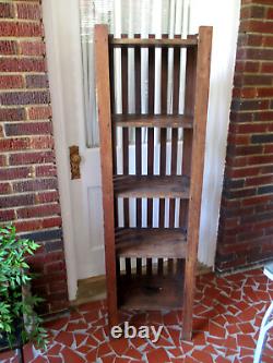 Antique Arts and Craft Mission Solid Oak Bookcase / Standing Shelf 60 tall