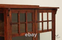Antique Arts and Crafts Mission Oak China Cabinet