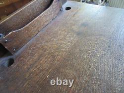 Antique Arts and Crafts Mission Oak Entry Hall Telephone Mail Desk Stand Table