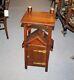 Antique Arts and Crafts Mission Oak Pipe Smoke Stand House shape