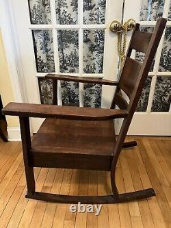 Antique Arts and Crafts Mission Rocker original finish Rocking Chair Vintage