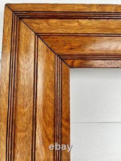 Antique Carved Golden Tiger Oak Wide Picture Art Frame 16 x 22 Mission LARGE