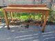 Antique Counter Height Industrial Bar Console Table Island Mission Style Oak