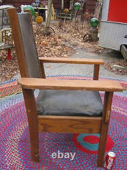 Antique Country American USA Farm House Arts Crafts Mission Office Desk Lg Chair
