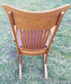 Antique Craftsman Mission Quartersawn Oak Rocking Chair