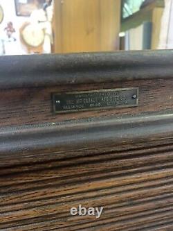 Antique Globe/McCaskey Oak 6 Drawer Card Catalog File Cabinet Tambour Library