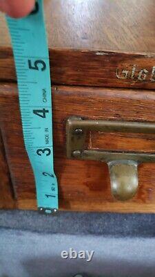 Antique Globe Oak Wood Catalog Drawer