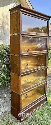 Antique Globe Wernicke (5) Stack Tiger Oak Bookcase