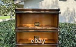 Antique Globe Wernicke (5) Stack Tiger Oak Bookcase