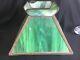 Antique Green Slag Stained Glass Lamp Shade Only Mission Oak Arts & Crafts Era