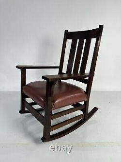 Antique Gustav Stickley 365 Signed Mission Oak Rocking Chair