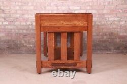 Antique Imperial Mission Oak Arts & Crafts Writing Desk, Newly Refinished