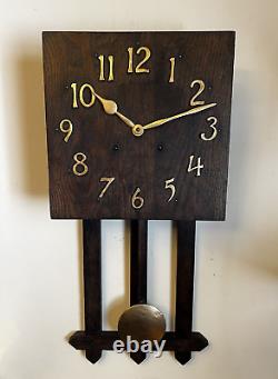 Antique Ingraham Monterey Mission Oak Wall Clock for Parts or Repair Tick Tock