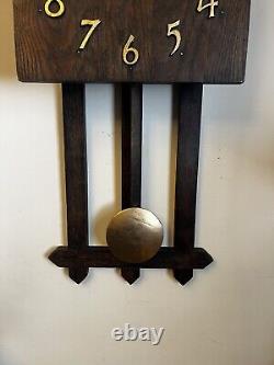 Antique Ingraham Monterey Mission Oak Wall Clock for Parts or Repair Tick Tock