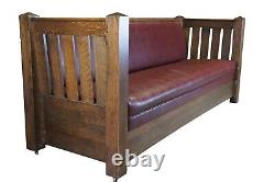 Antique Kroehler Mission Quartersawn Oak Sofa Bed Couch Unifold Davenport